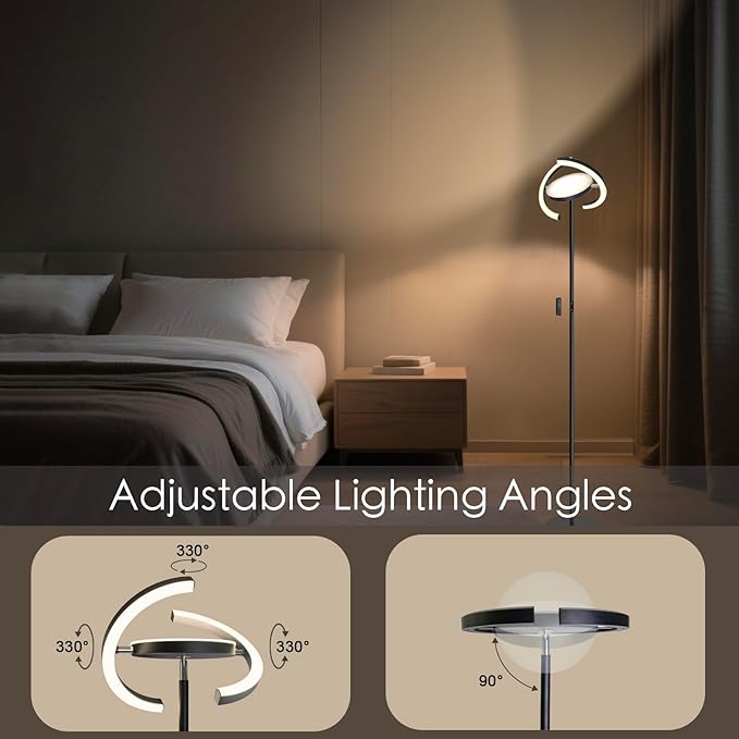Aulaiyi Floor Lamps for Living Room, Stepless Dimmable & Dimmable LED Floor Lamp,Modern Rotatable Reading Standing Lamp with Remote &Touch Control Tall Lamp for Bedroom Office photo 3