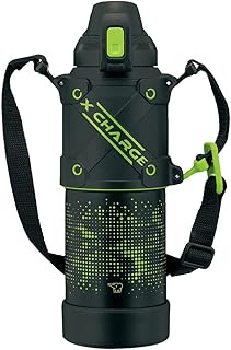 象印マホービン(ZOJIRUSHI) 水筒 シームレスせん スポーツタイプ 大容量 1.0L 直飲み ステンレスクールボトル ライムブラック せんとパッキン一体化 お手入れ簡単 洗う点数2点のみ SD-HA10-BG