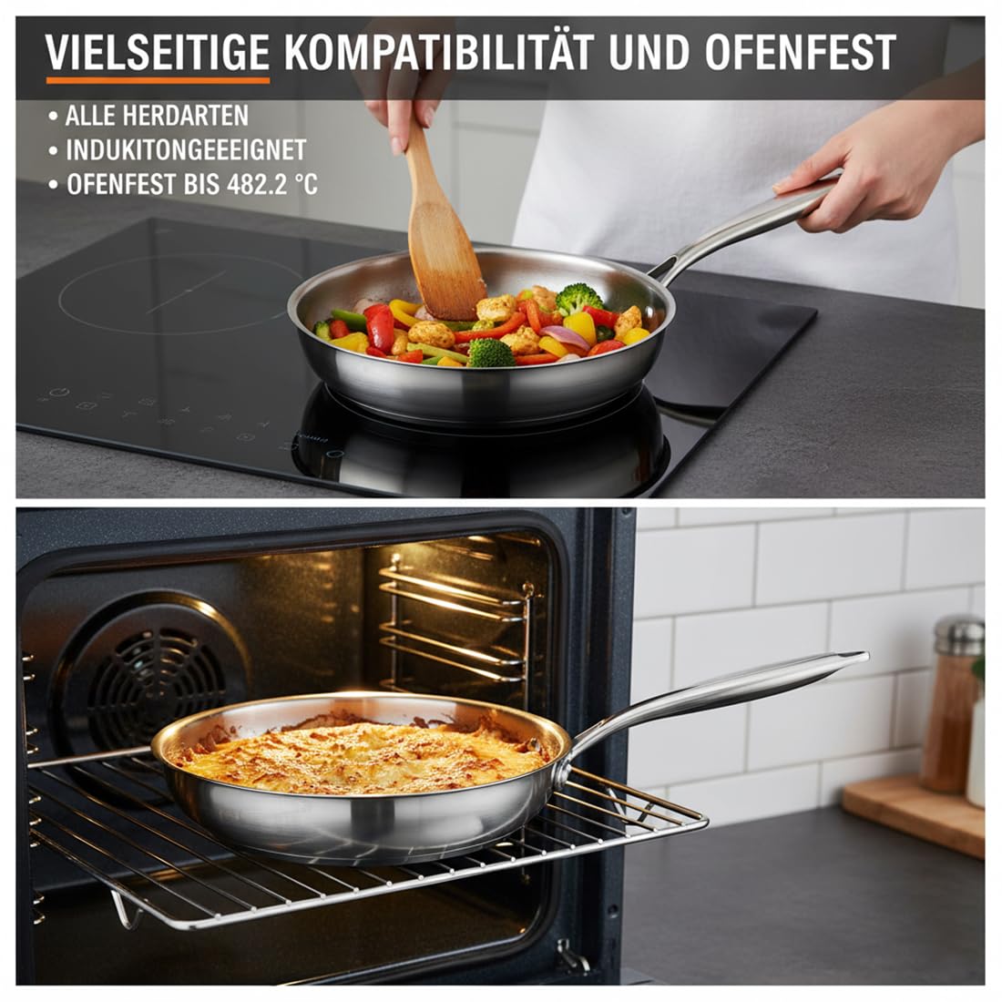2026 New Kovali Titan Bratpfanne, Titan Pfanne Unbeschichtet, 24/26/28/30/32 Cm Titans Premium Pfanne, Scratch-Resistant, Suitable For Induction, Gas, Electric, Oven-Safe (Not Deckel,28CM)