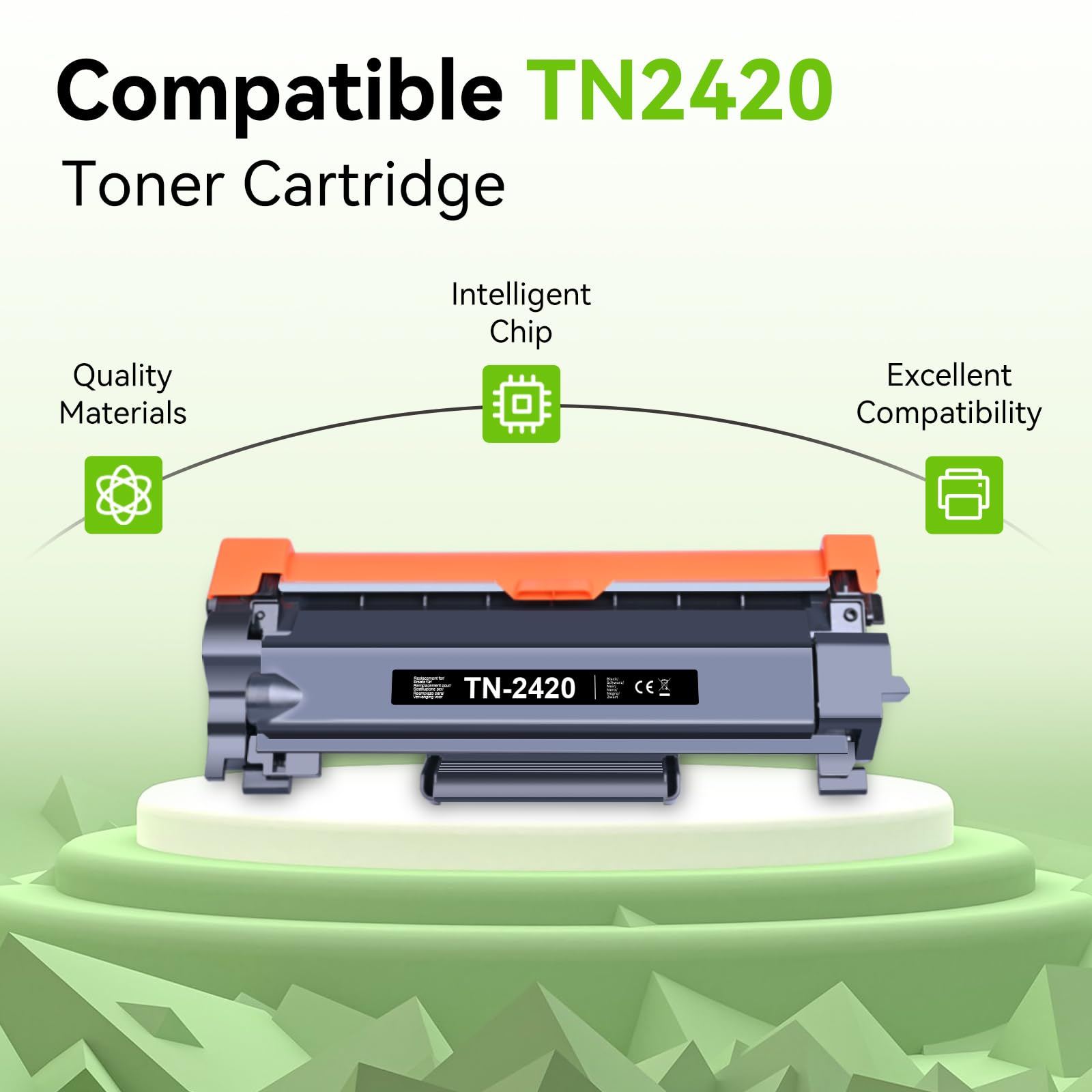 swiss toner TN2420 Con Chip Compatibile per Tn2420 Toner Brother per Toner Brother MFC-L2710DW MFC-l2710DN MFC-L2730DW MFC-L2750DW, Nero 2-Pack