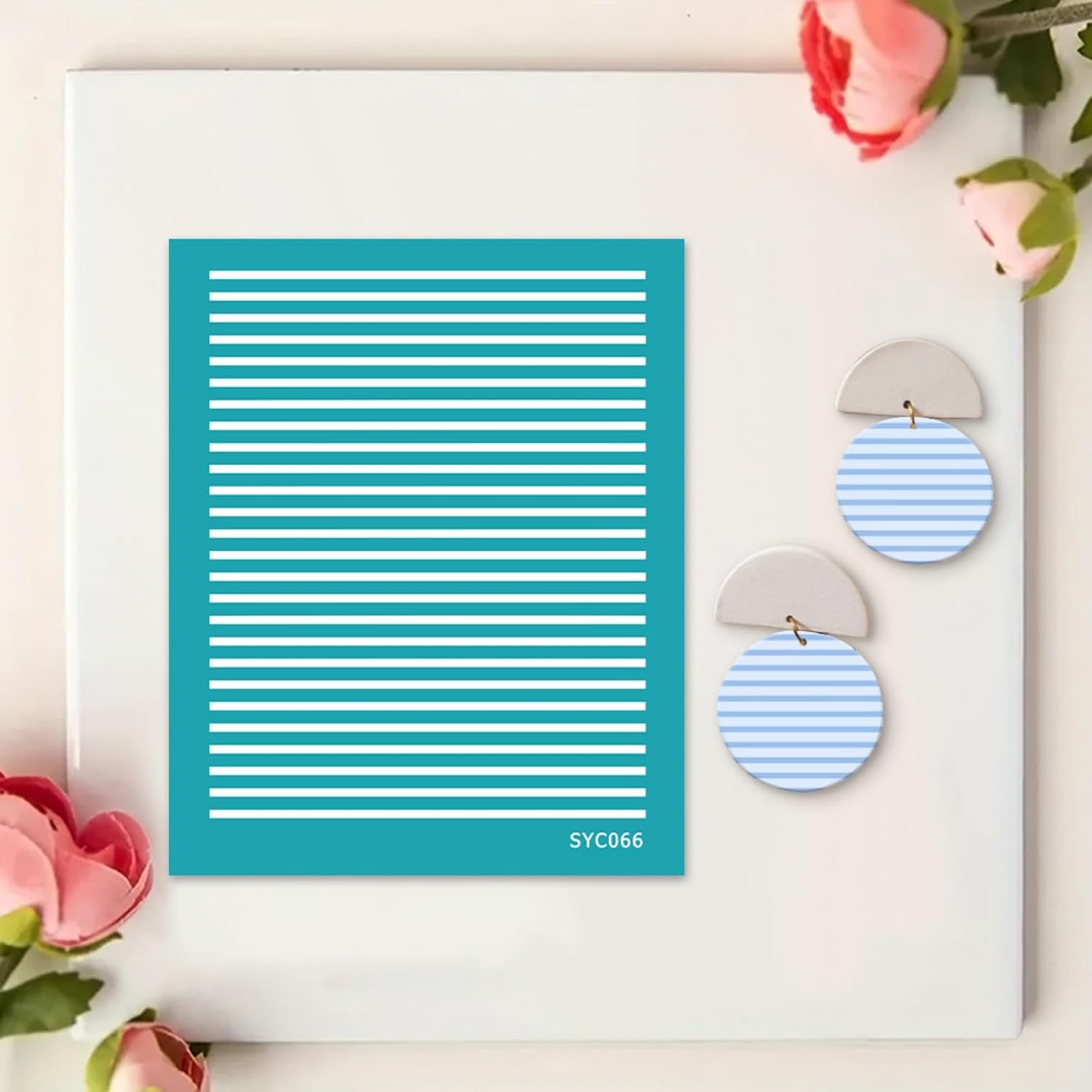 Briartw 4 Pattern Clay Silk Screen Stencil Set for Polymer Clay –Geometric Grid DIY Craft Templates (4.13x3.35 Inch / 10.5x8.5 cm) –for Polymer Jewelry,Earrings,Sculpting & Decorative Art