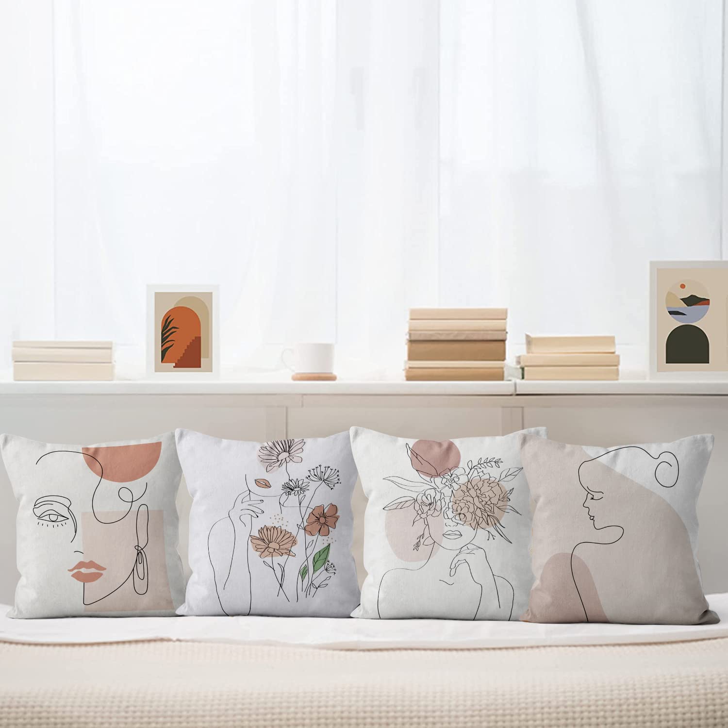 NUYECY Federe Per Cuscini Bohémien 40x40 Cm – Set Da 2, Grigio Pietra E Bianco, Con Nappe E Frange - 2