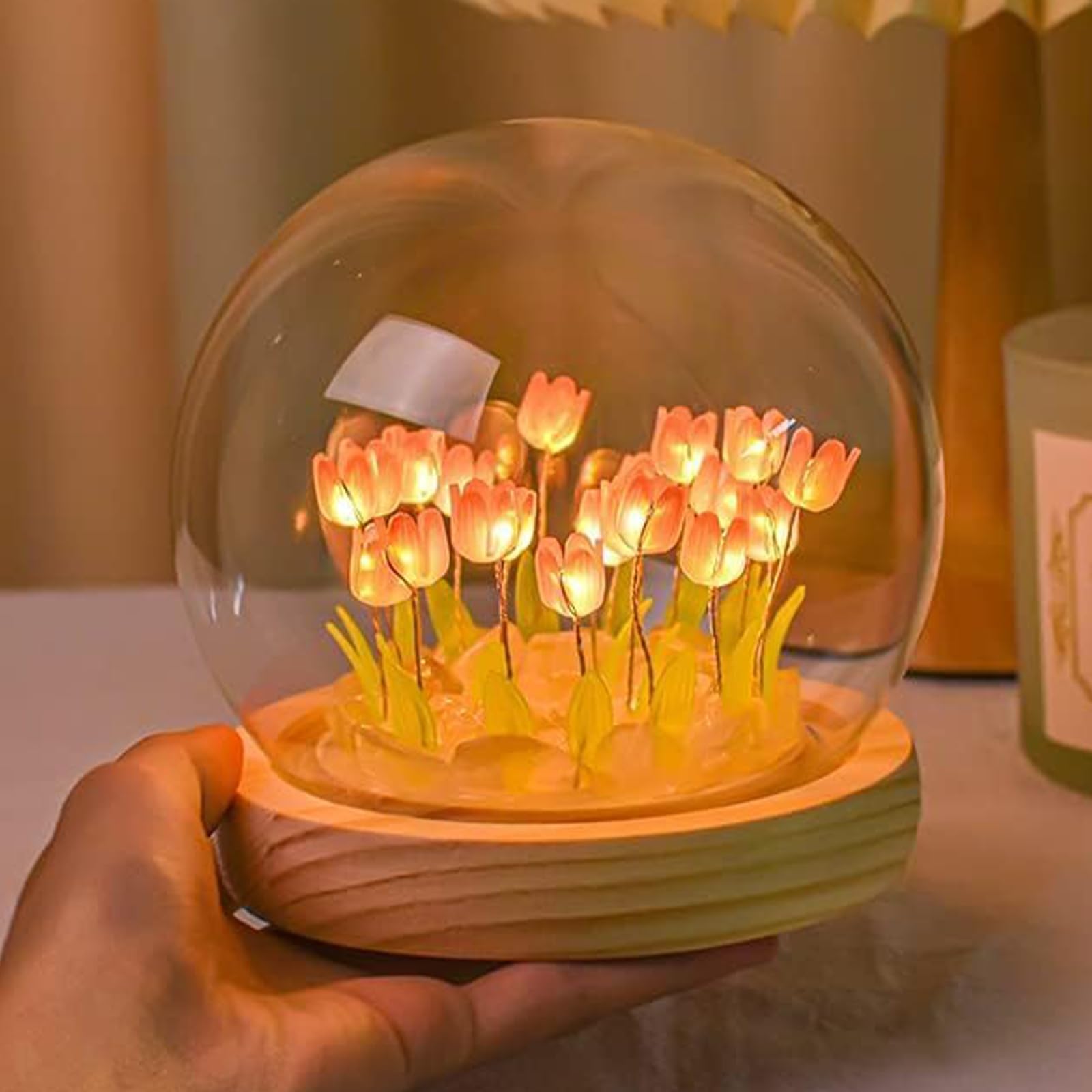 PANCA USB-Powered Tulip Night Light | LED Decorative Lamp for Home Décor & Gifting | DIY Bedroom Table Lamp with Soft Ambient Glow | Ideal for Living Room & Desktop Accents - Image 2 thumbnail