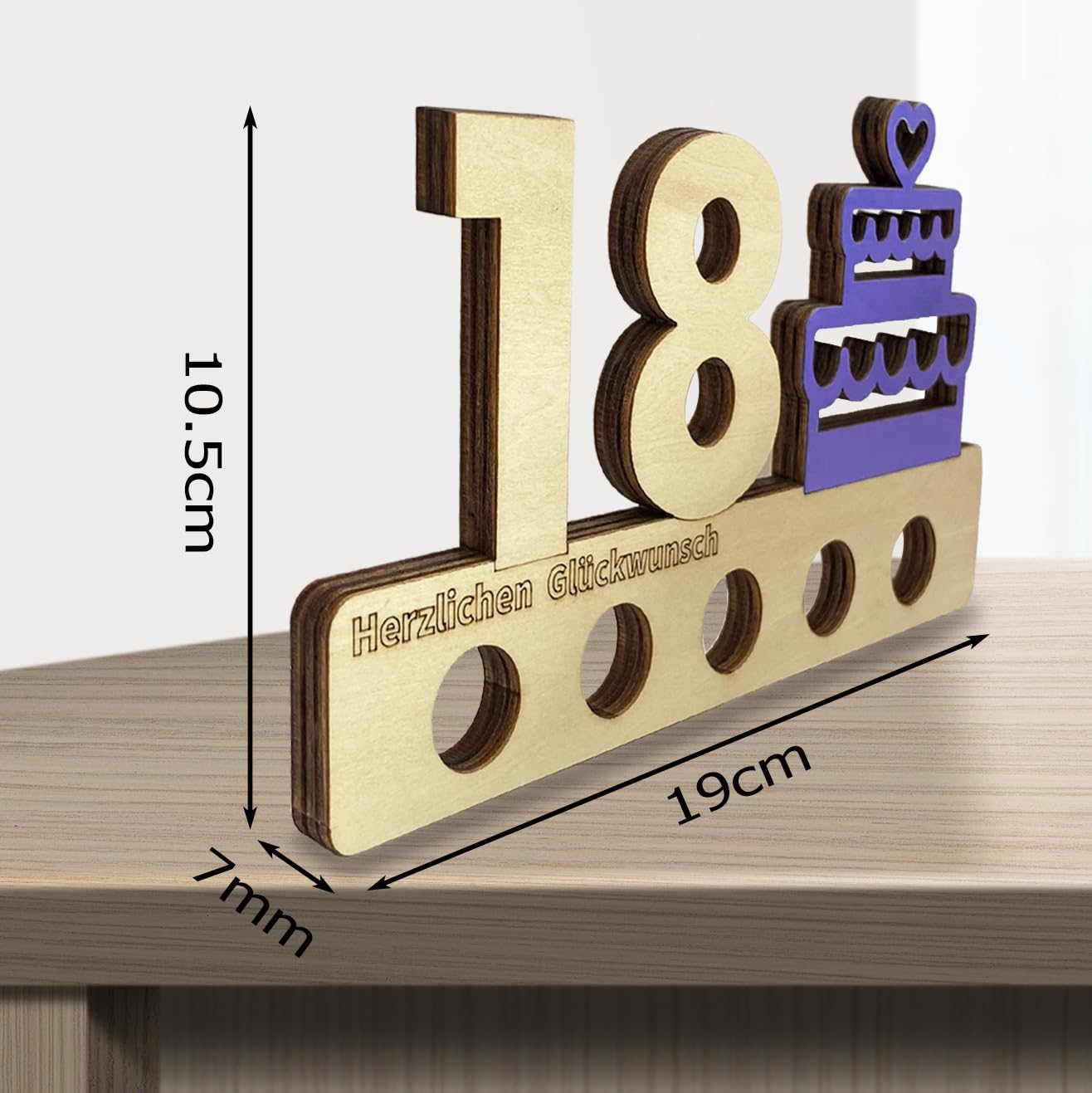 Regalo Di Compleanno 18 Anni In Legno - Targa Con 25 Fori Per Banconote O Messaggi, Decorazione Libro Degli Ospiti - 5