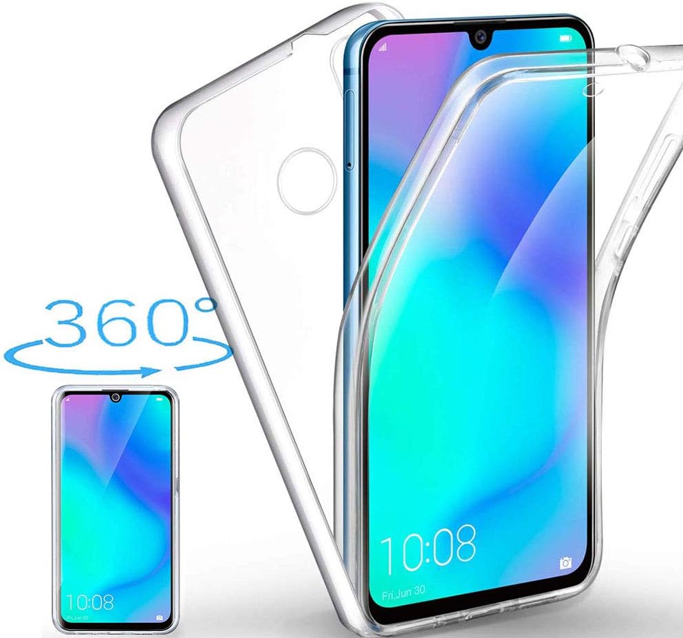 XCYYOO Case Compatible with Huawei P30 Lite,Full-Body Transparent Flexible TPU Clear Silicone Gel Cover[2 in 1 Hard PC Back + Soft TPU Front] Crystal Clear Ultra Slim Bumper Protective Shell