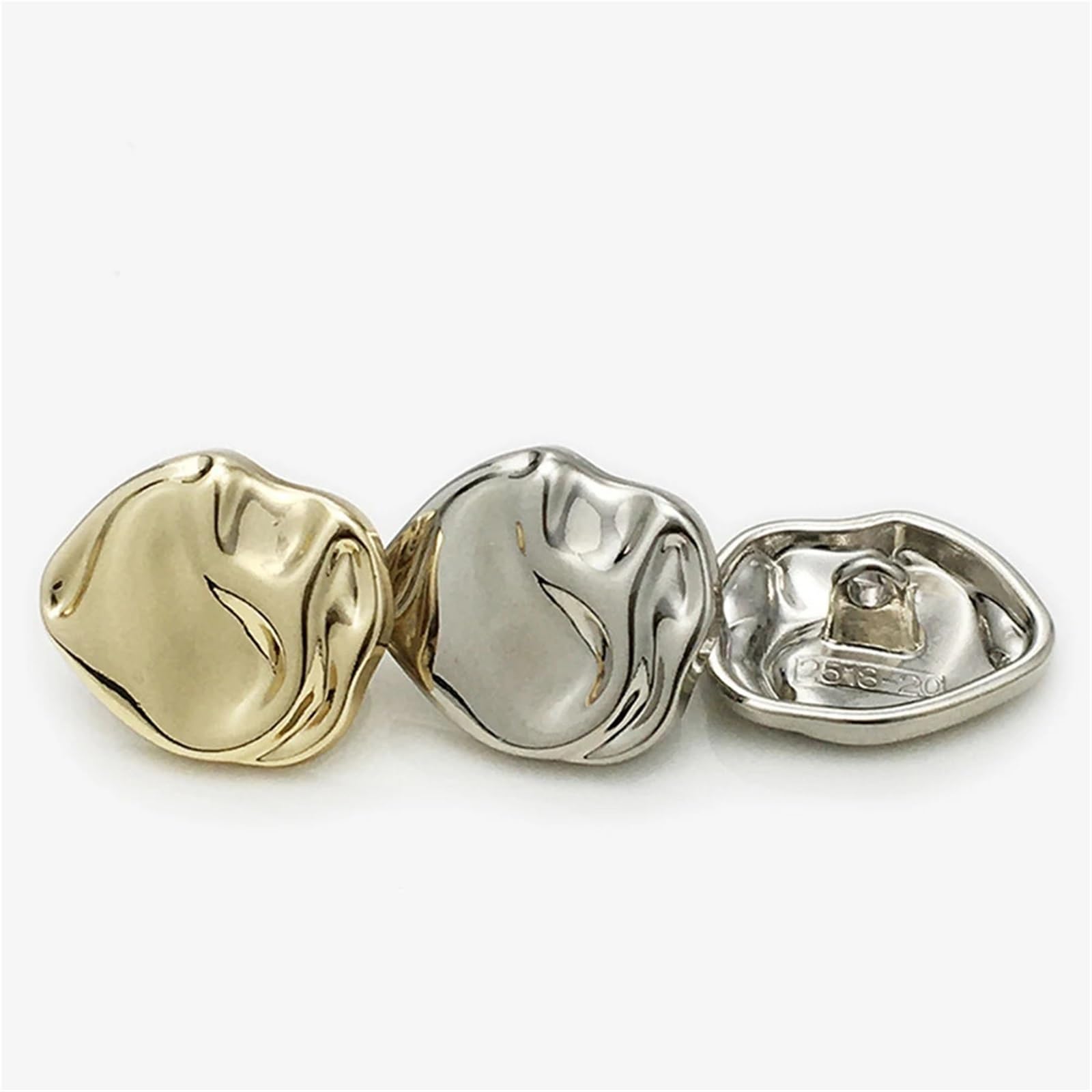 Bottoni vintage irregolari in metallo, 30 pezzi, 12/17/22 mm, per cardigan (oro, 22 mm)
