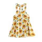 Girl Party Dress Cute Toddler Baby Girls Sunflowers Sleeveless Backless Floral Dress Outfits Clothes for 24M-6T