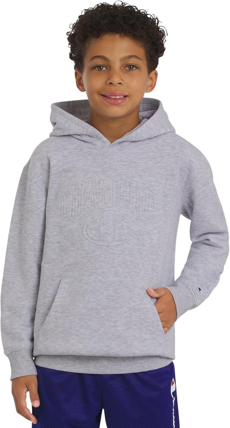 Champion boys Graphic Hoodie Pullover Sweatshirt for Kids With Stylish Embellishments