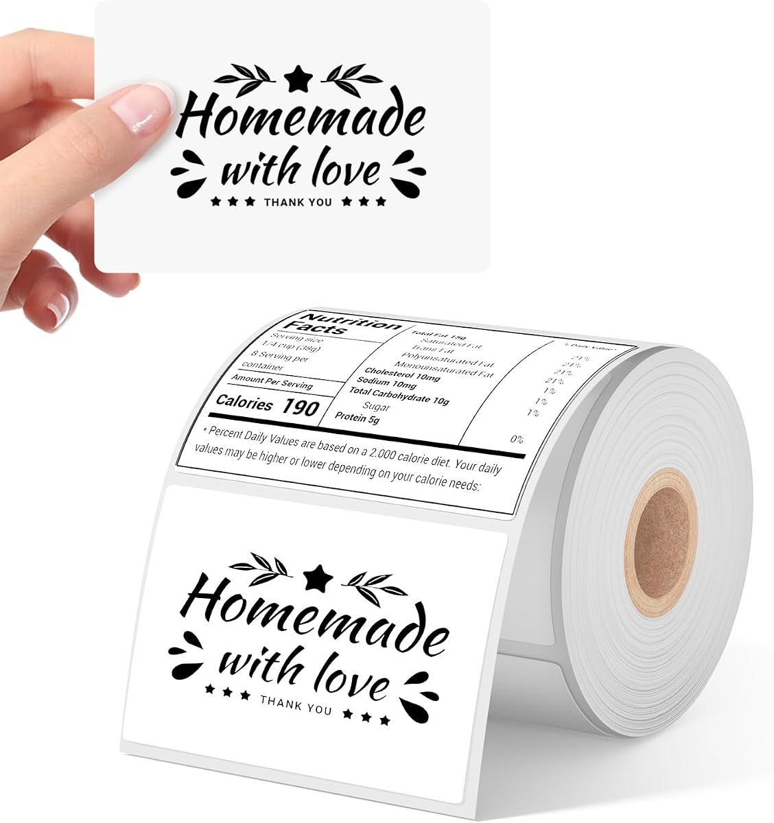 Phomemo 4x3 Thermal Labels for Shipping Label Printer 500PCS Water/Oilproof | Commercial Logo Stickers for Business Customized Compatible with JADENS/Nelko/KNAON/Rollo/MUNBYN and Other 4x6 Label Printers