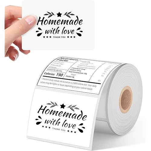Phomemo 4"x3" Thermal Labels Roll for Small Business Supplies - Commercial Grade Logo Stickers for Business Customized - Waterproof Shipping Labels for Thermal Label Printer - 500 PCS Label Stickers