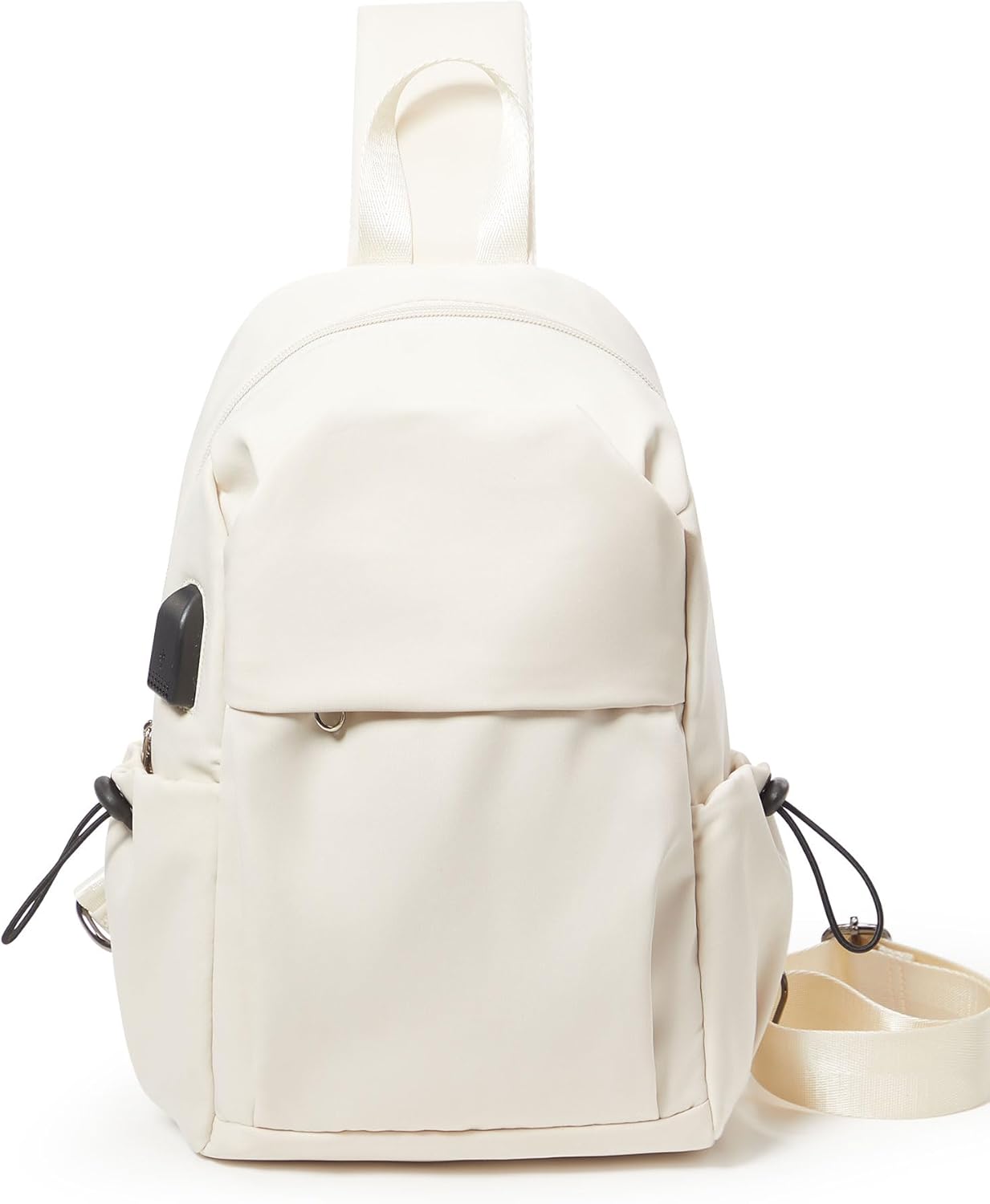 Tactical Backpacks Small Sling Bag Crossbody Backpack Shoulder Bag for Men Women, Multipurpose Anti-Theft Cross Body Chest Bags, One Strap Backpack for Walking Biking Travel Cycling Off White - Image 8