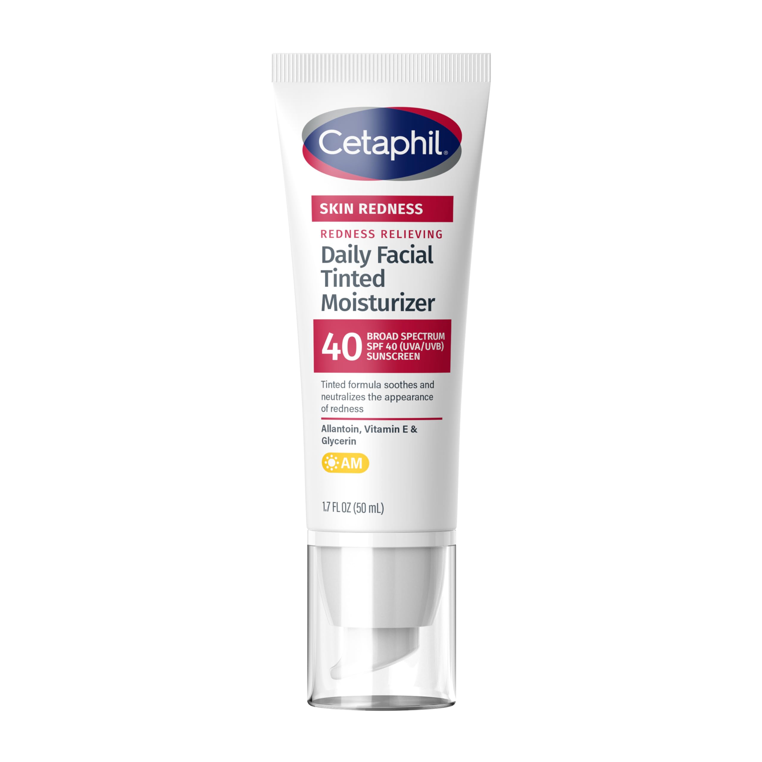 CetaphilRedness Relieving Daily Facial Moisturizer SPF 40, 1.7 fl oz, Broad spectrum Sunscreen, Neutral Tint, For Redness-Prone Skin
