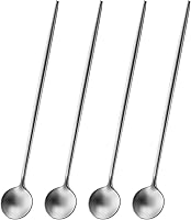 Vista 21 de 5.1 Pulgadas Cuchara de Té Satinada Negra SS18/10, Juego de 4 Mini Cucharas de Café de Acero Inoxidable, Cuchara de Té Pequeña, Cucharas Demitasse