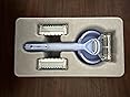 joy lavender razor for women, shave kit with 1 handle + 3 razor blade refills, includes shower holder