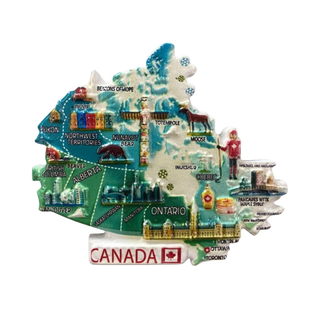 Magnete Frigorifero Montreal Canada In Resina 3D – Souvenir Di Viaggio Fatto A Mano