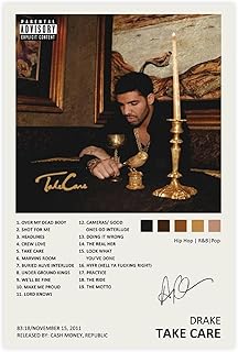 Drake Poster Take Care Music Album Cover Signed Limited Edition Canvas Poster Bedroom Decor Sports Landscape Office Room Decor Gift Unframe: 12x18inch(30x45cm)