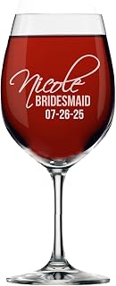 My Personal Memories Set of 3, 6, and More Personalized Bridal Wedding Party Wine Glasses with Stem - Custom Etched Bride, Bridesmaid Gifts - Feather Tip Style (1)