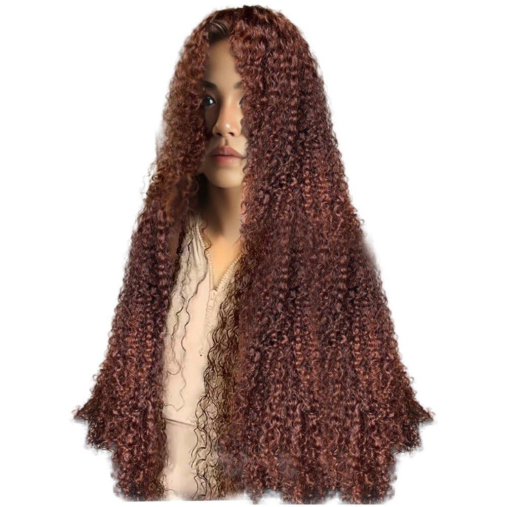 Perruque afro bouclée crépue brune avec fibre haute température pour cosplay et quotidien