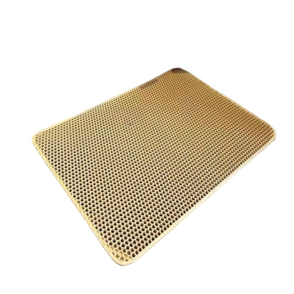 Large Cat Litter Mat Double Layer Box Tray Pad Washable Durable Pet Toilet Training(Yellow,60x90cm)
