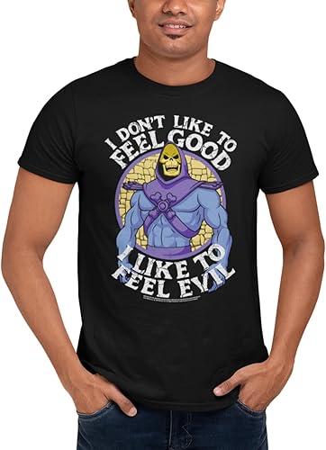 Camiseta de manga corta para adulto con texto en inglés "Masters of The Universe Sci-Fi 80s Skeletor I Like to Feel Evil"