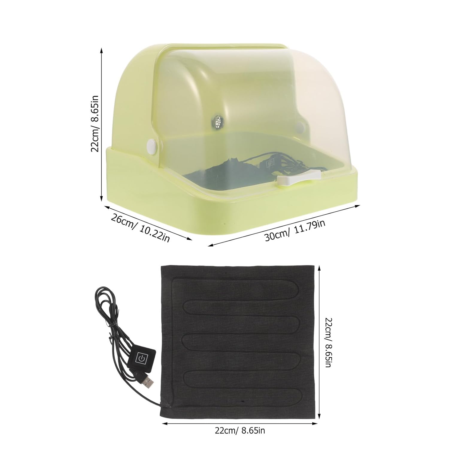 BESPORTBLE Bird Egg Brooder Box: USB Three Temperature Modes Portable Cabinet Incubator for Quail Duck Chicken Eggs - Brooder Heating Plate