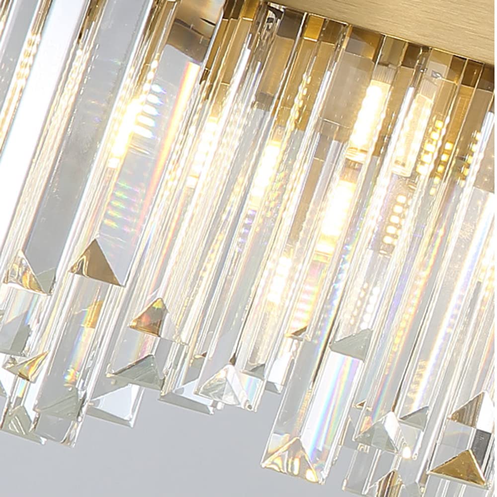 Owalny wisiorek LED postmodernistyczny blok kryształowy złota lampa sufitowa LED Art Deco kryształowe zawieszenie do jadalni sypialni salonu restauracji