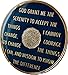 25 Year AA Medallion Metallic Midnight Blue Sobriety Chip Serenity Prayer Back XXV