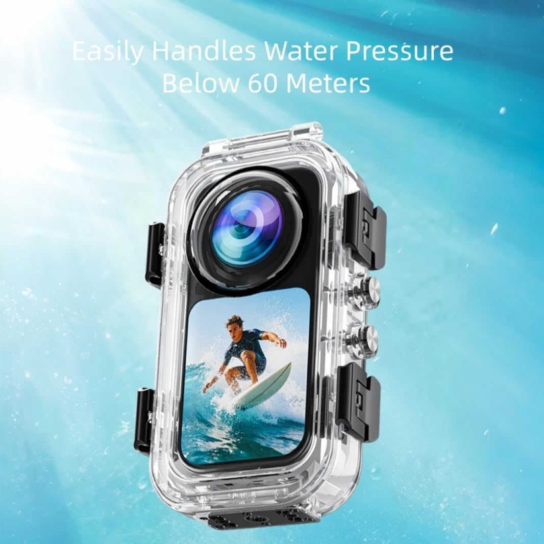 60 M Custodia impermeabile con interfaccia a sgancio rapido Versione per Insta360 X6 Fotocamera invisibile Dive Custodia per 360x6 subacquea Guscio protettivo