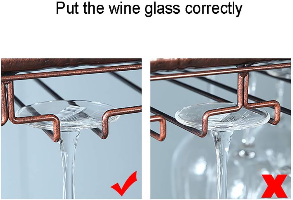 Wine Rack Wine Rack Hanging Wine Glass Cup Holder Creative Retro Ceiling Upside Down Goblet Rack for Home Bar Kitchen Height Adjustable Durable/Black / 120×35cm,Bronze-100×35cm