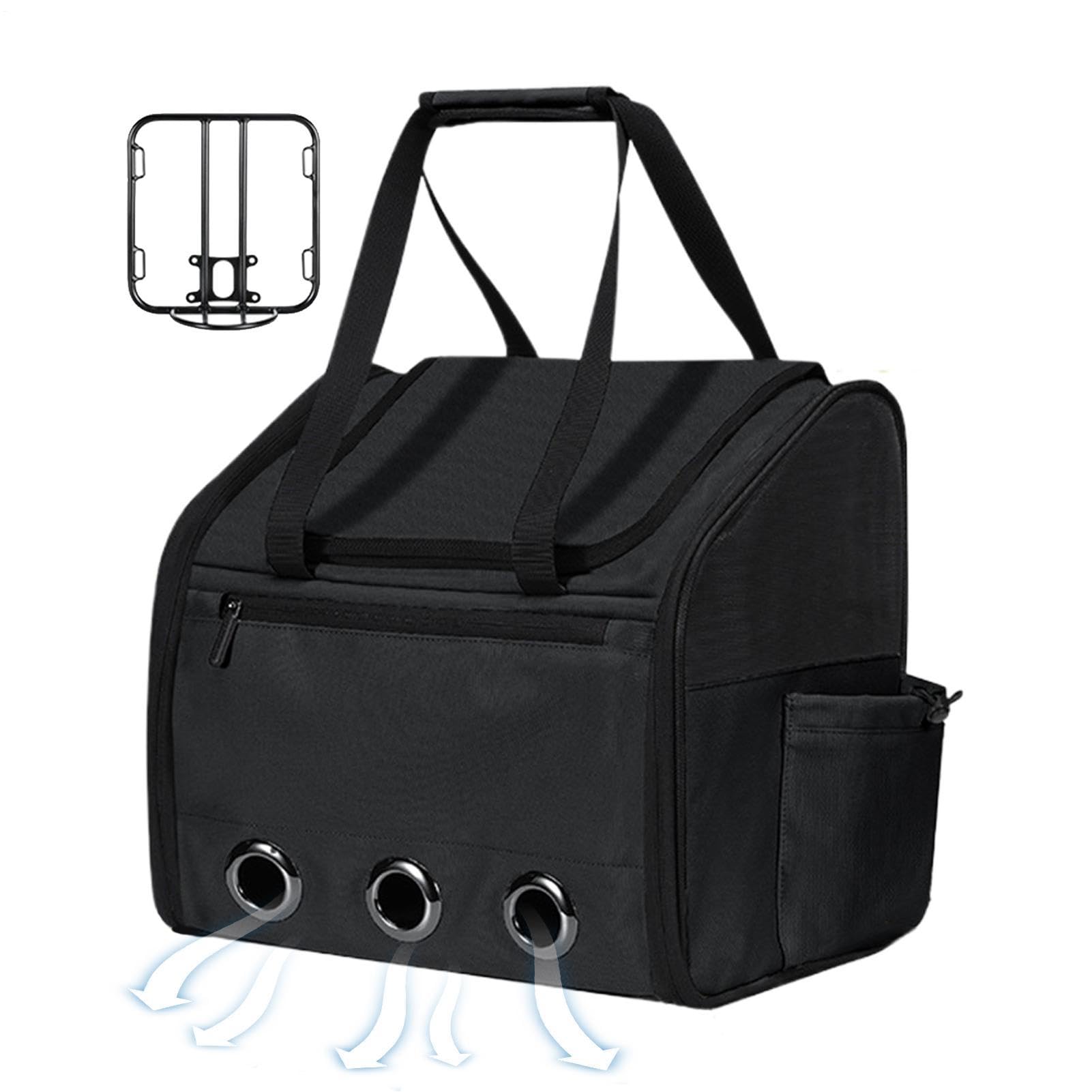 Fahrradkorb für Hunde, Rucksack, faltbar, mit weichen Wänden, aus | Transportbox für Haustiere für Welpen, Katzen, Lenker, Fahrrad, Radfahren, Spaziergang, Camping, Park