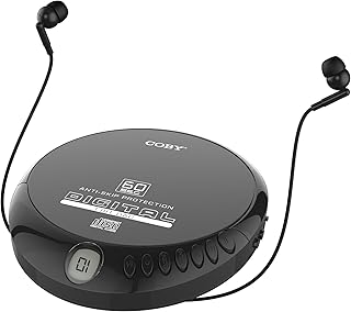 Coby Portable Compact Anti-Skip CD Player – Lightweight & Shockproof Music Disc Player w/ Pro-Quality Earbuds - For Kids & Adults - Home Car & Travel