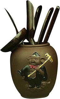 Garneck Tea Making Tool Kit and Ebony Wood 6 Pcs Chinese Kung Fu Tea Set Creative Elegant Design Office Use