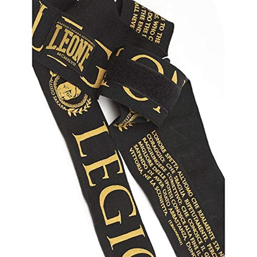 LEONE 1947 - Guanti Boxe Legionarivs Guanti Da Boxe, Unisex – Adulto, Bordeaux, 10 Oz & AB705 Bendaggi, Unisex – Adulto, Nero, 3.5