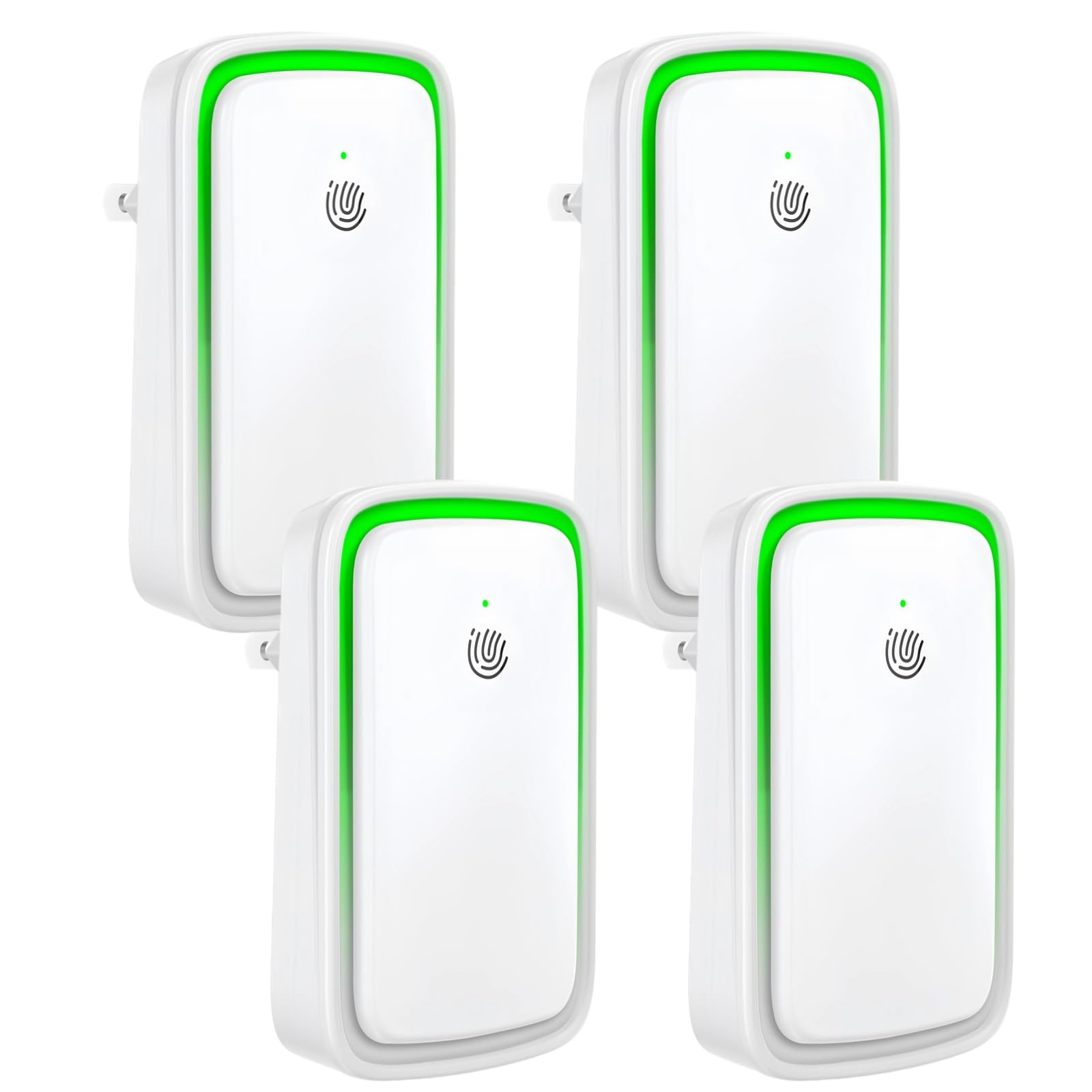 Air Purifier for Bedroom, 4-Pack Ionic Air Purifier Plug In UK with 3-Gear Nightlight - Silent Operation,Filter-Free Negative Ion Technology for Smokers, Reduces Odours from Pets Toilet Dust Office