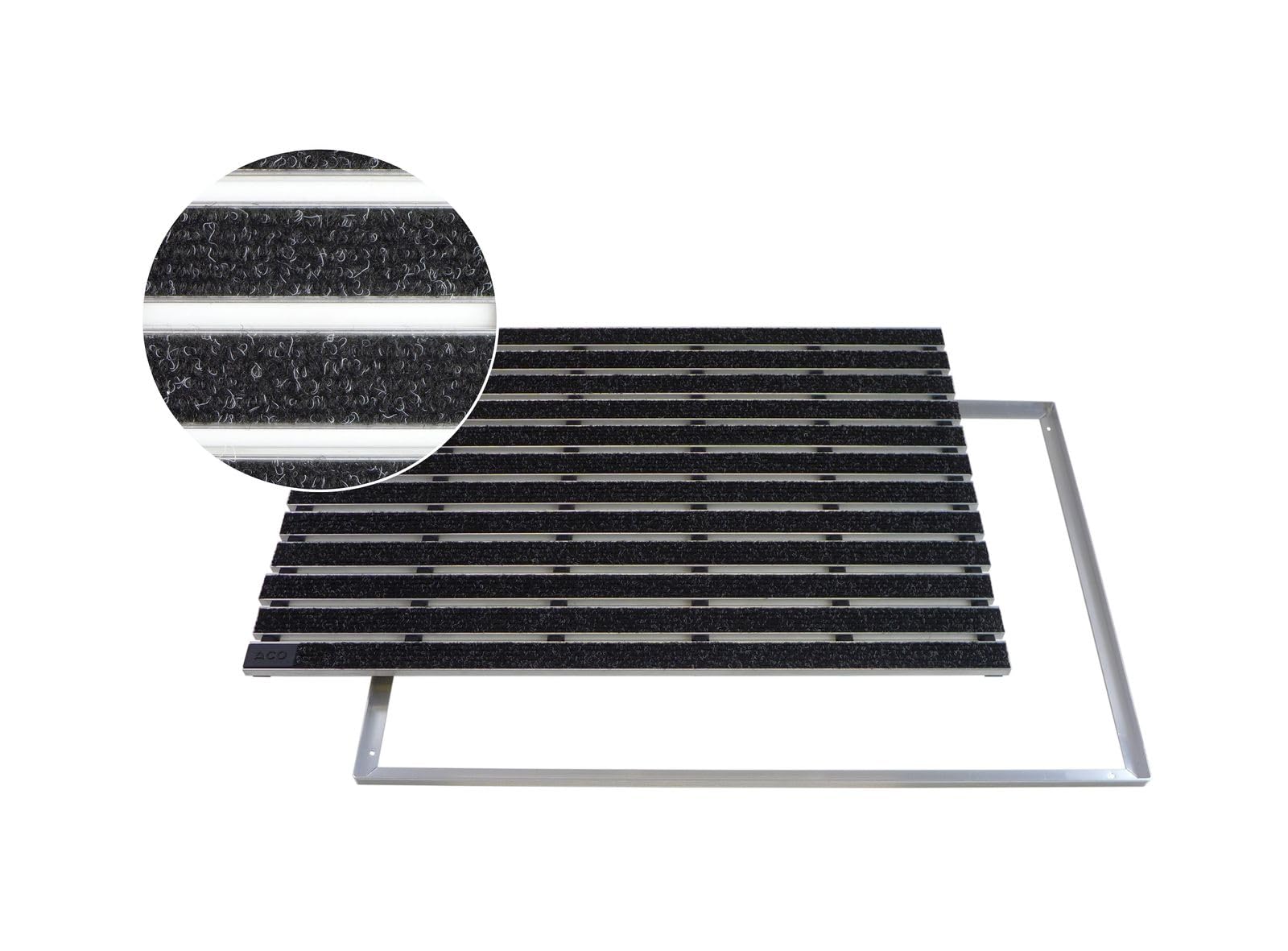 ACO Self® Schuhabstreifer Rips Anthrazit mit Alu Winkelrahmen 60 cm x 40 cm (B x H)