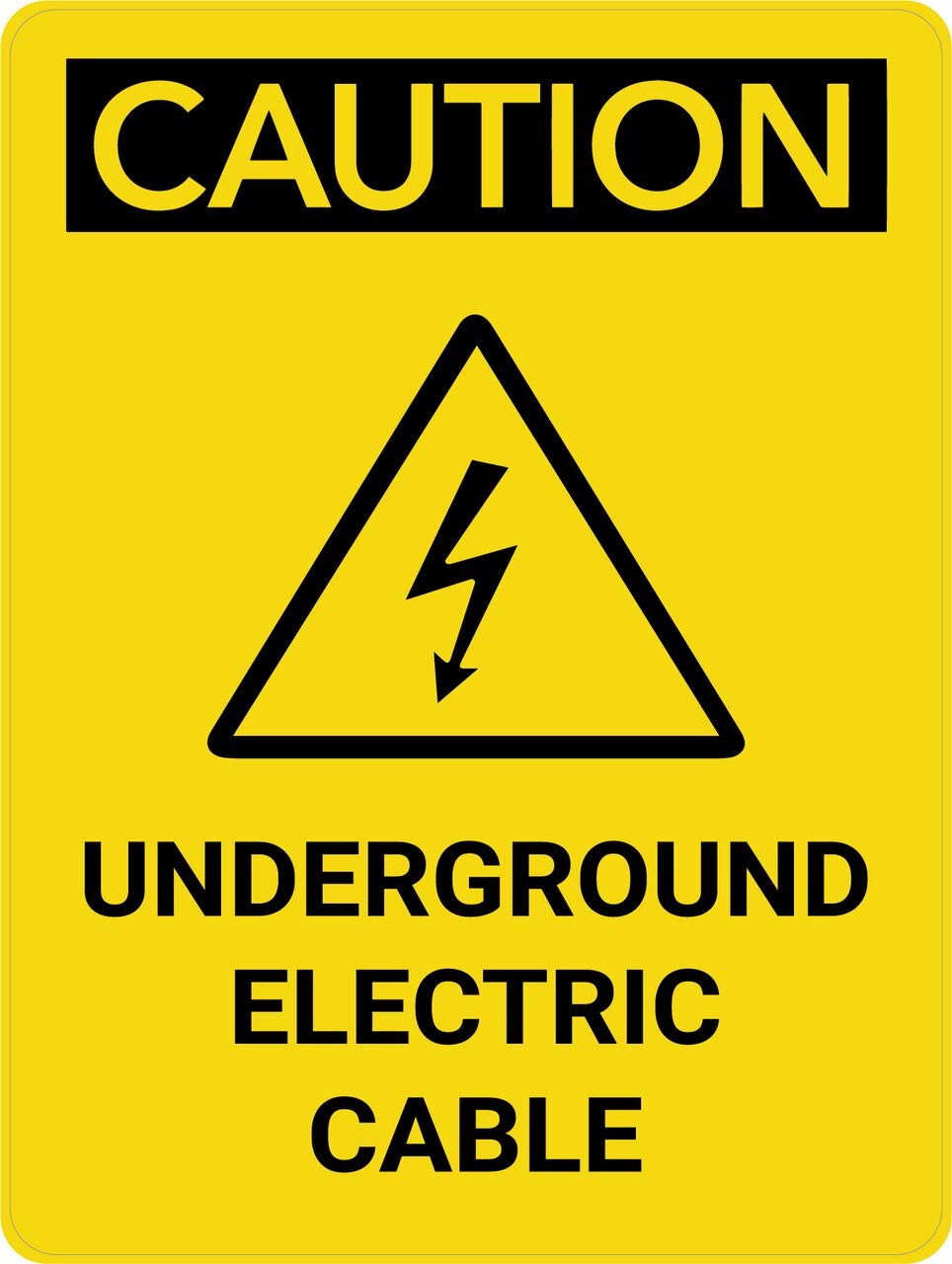 Underground Electric Cable Portrait with Icon - Wall Sign Sign Board Water Proof singnature Board Water Proof Board (Foam Board)