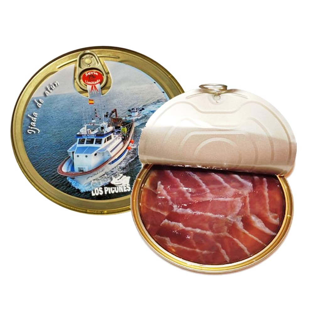 Los Picones Gourmet® Lote Regalo Navidad I Ijada de Atún I Bonito del Norte SaladoI I Anchoas de Santoña I Sardinas Ahumadas en Aceite I Hansa Anchoas en Mantequilla Ecológica I Mojama de Atún Extra