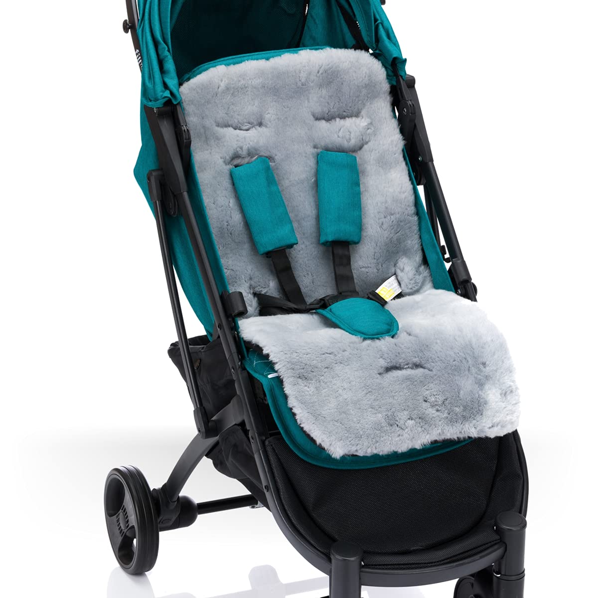 FILLIKID 100% Merino - Lammfell Auflage für Buggy und Kinderwagen / 5-Punkte-Gurtsytem geeignet 12-36 Monate