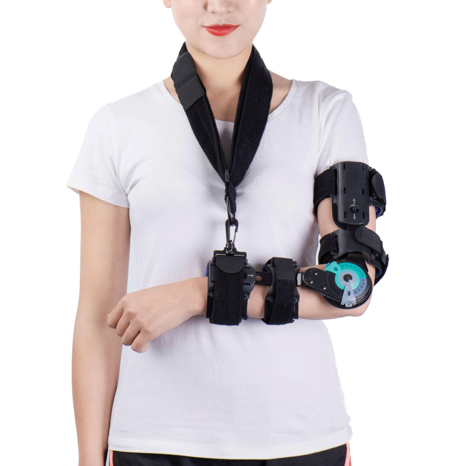 PopieL Codera Ajustable Unisex, Codera con Bisagras Para Codo Izquierdo/derecho, Cabestrillo de Fijación de Fractura de Brazo, Codera Postoperatoria Para Fijación Después de La Eliminación de Yeso
