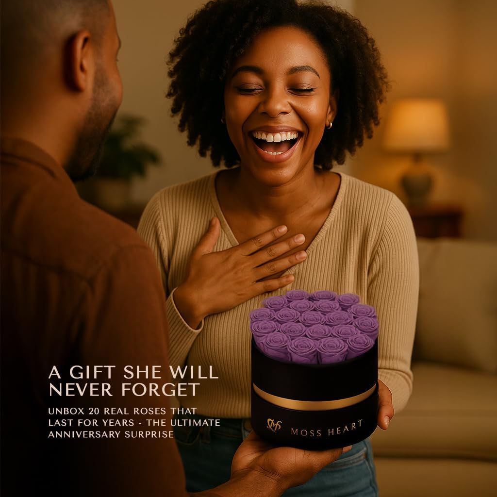 20 Petite Preserved Roses in Round Box, Forever Roses, Long-Lasting 1+ Year, No Watering, Home Décor Centerpiece, Gift for Her, Birthday or Anniversary - Image 5