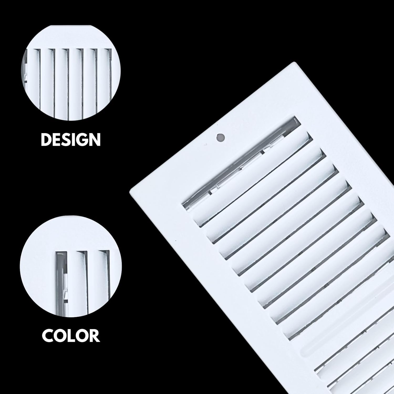 4" x 14" White Sidewall & Ceiling Register 2 Way – Steel Air Vent Cover, HVAC Supply Grille for Wall or Ceiling, Fits 4x14 Duct Opening, Heavy Duty Register