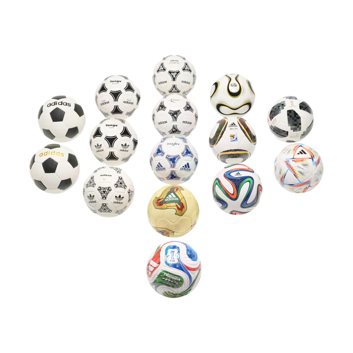 adidas World Cup Historical Mini and Club Ball Set - Replicas of