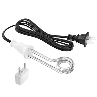 Immersion Water Heater 300W 120/240V Portable Immersion Water Heater Element, Instant Immersion Cup Mug Heater Fit Camping Traveling Coffee/Tea/Soup Electric Water Portable Reheate