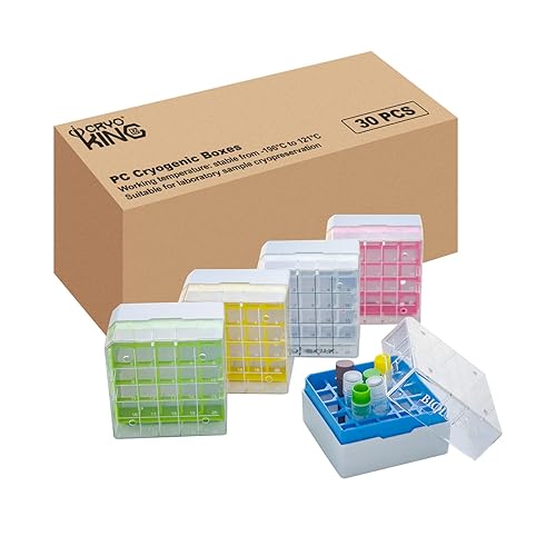 Cajas criogénicas de PC, 2 pulgadas, 25 pozos, colores surtidos, estante para congelador, caja de 30