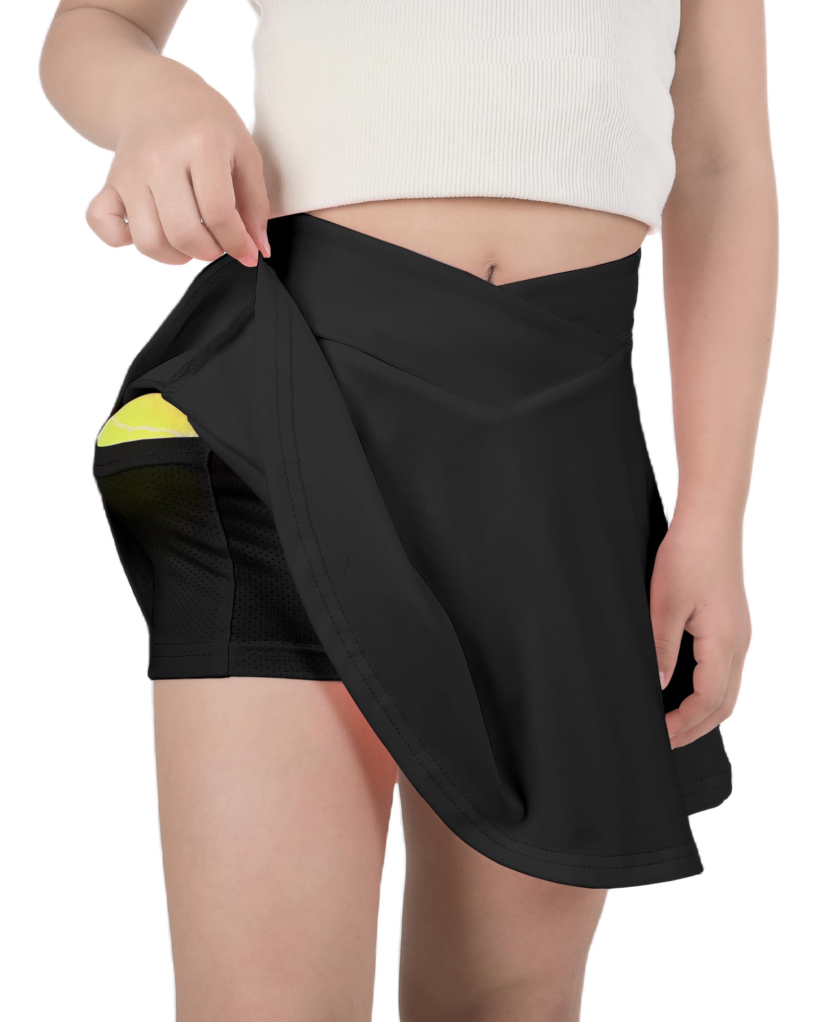 Gonna da Tennis per Ragazze, gonne Sportive con Pantaloni Corti Interni e Tasche, Gonna da Tennis a Vita Alta, minigonne da Golf per Bambini