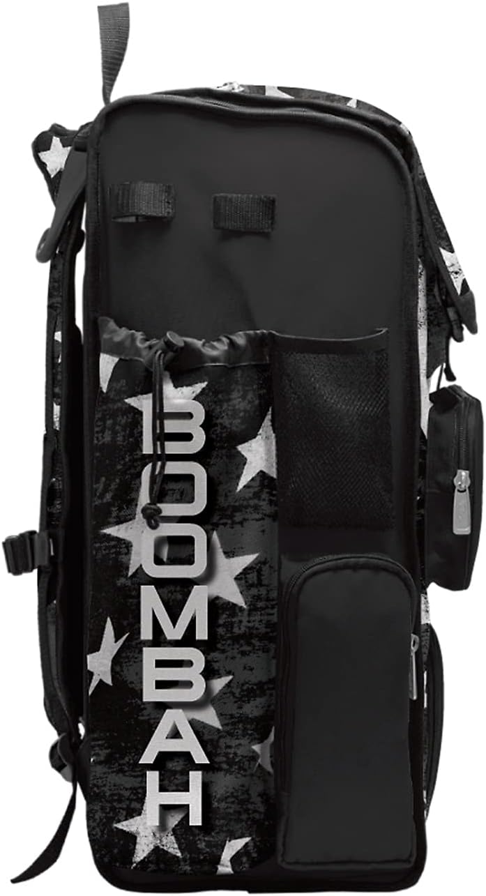 Boombah Superpack Bat Bag - Backpack Version (no wheels) - Holds 4 Bats - USA Stars & Stripes Black Ops Black/White