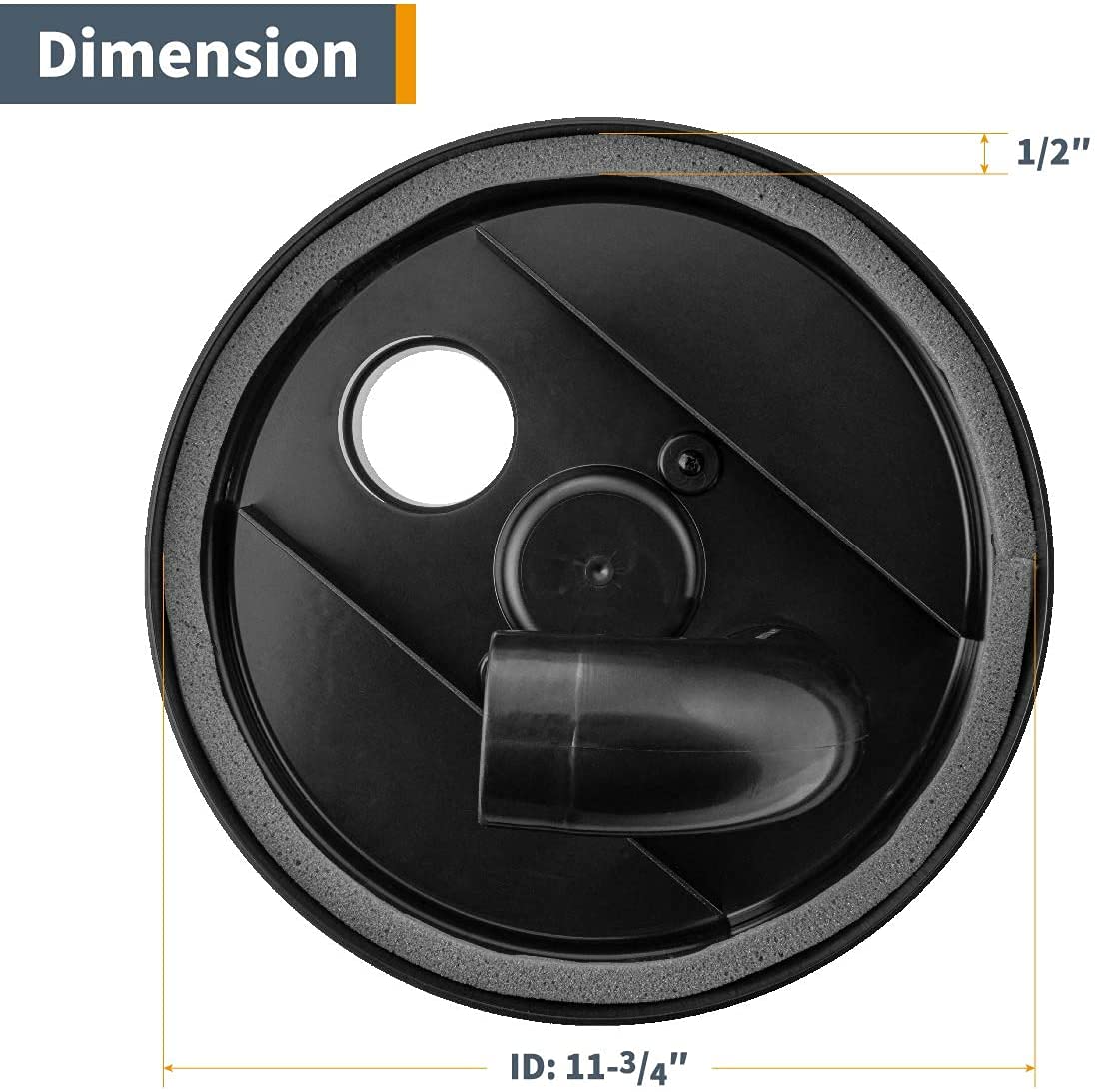 POWERTEC 70299 Dust Collection Cyclone Separator Lid for 5 Gallon Dust