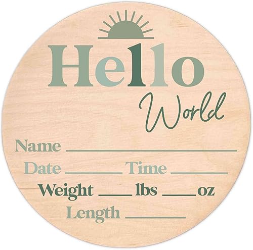 Miniatura 24 de Letrero de estadísticas de nacimiento para recién nacido, anuncio de nombre de bebé, accesorio de fotografía de Hello World Elephant Hospital
