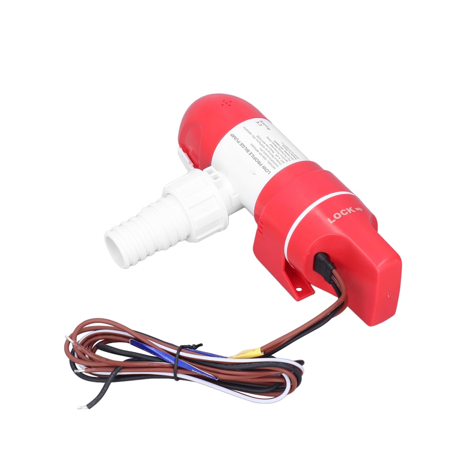 Pompa di Sentina a Basso Profilo Elettrica Automatica Ad Alta Portata DC12V per Barche, Stagni, Terme, 1100 GPH