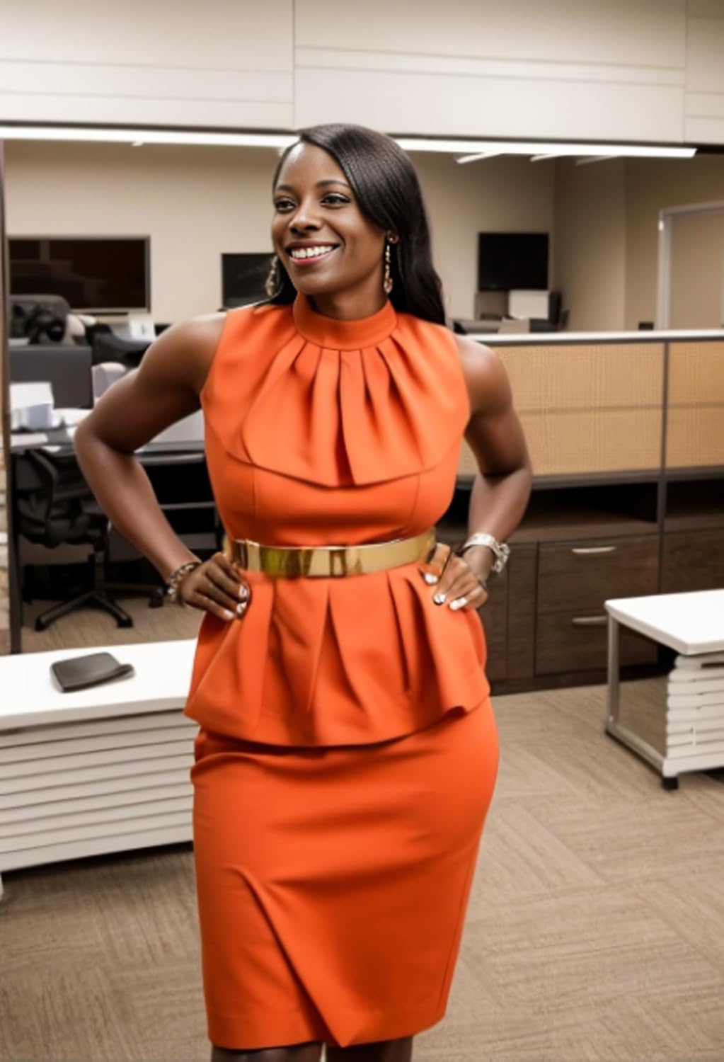 Fashion 21 Women's Shiny Polished Adjustable Metal Mirror Waist Belt Gold, Rose Gold, Silver Tone (1.6", Gold) - Image 6